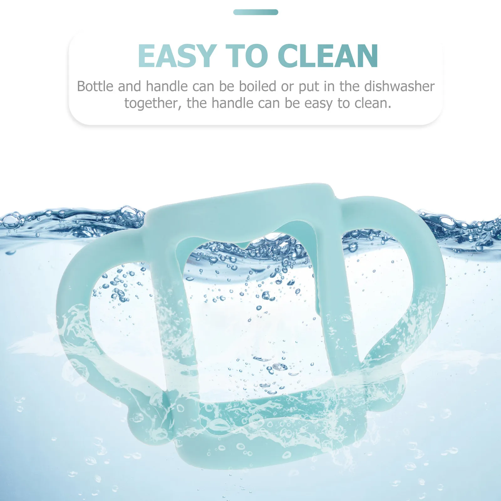 

2Pcs Silicone Bottle Handle for Baby Ergonomic Nonslip Texture Flexible Bite Resistant for Newborn Infant Toddler Feeding Use