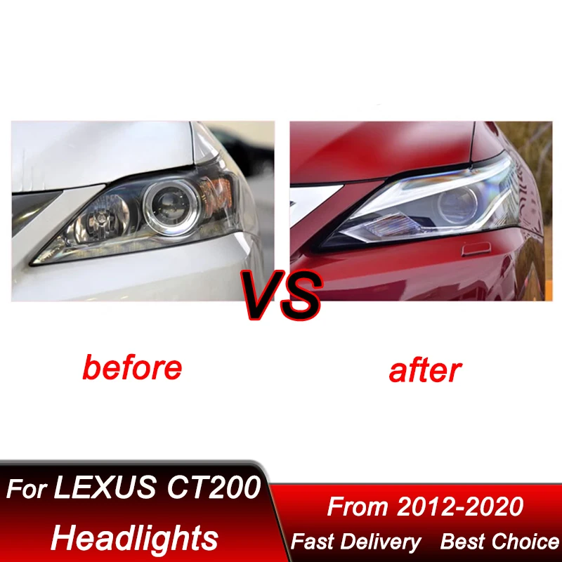 Car Led Headlights For Lexus CT200 2012-2020 to high style LED Assembly Upgrade High Configure Projector Lens Accessories Kit