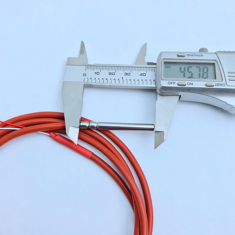 TOP 2X 2 Wire PT1000 Temperature Sensor Thermistor Silicone Gel Coated 1.5Meters Probe 45Mm X 5Mm -50-180 Centigrade Rtds