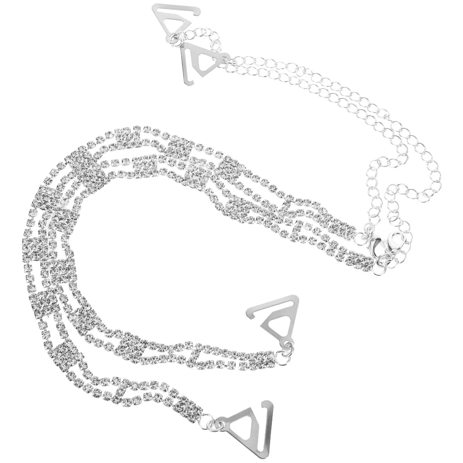 1 paio di spalline per reggiseno con strass, spalline decorative in metallo di ricambio per reggiseno, per accessori per abiti senza spalline