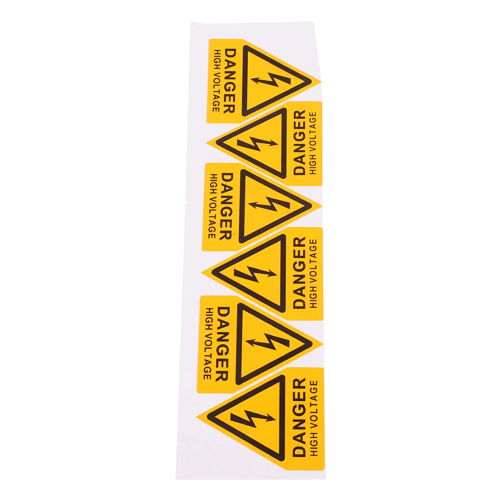 6Pcs Waterproof Danger Sign Yellow Triangle High Voltage Warning Label for Equipment Safety Caution Sign Sticker Adhesive