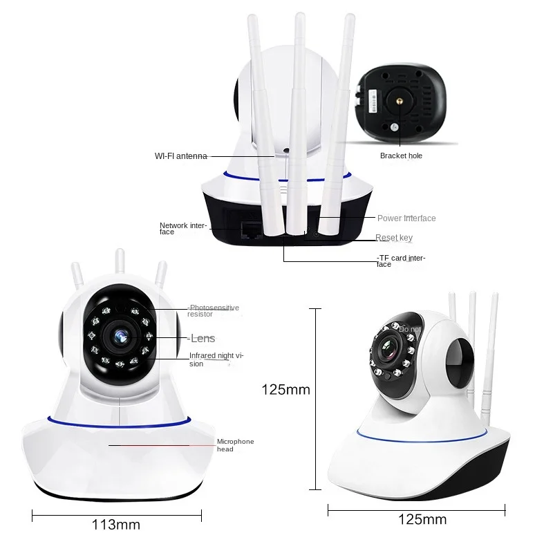 

1080P HD Network Wifi Surveillance Camera Intelligent Human Tracking Mobile Phone Remote Care Shop