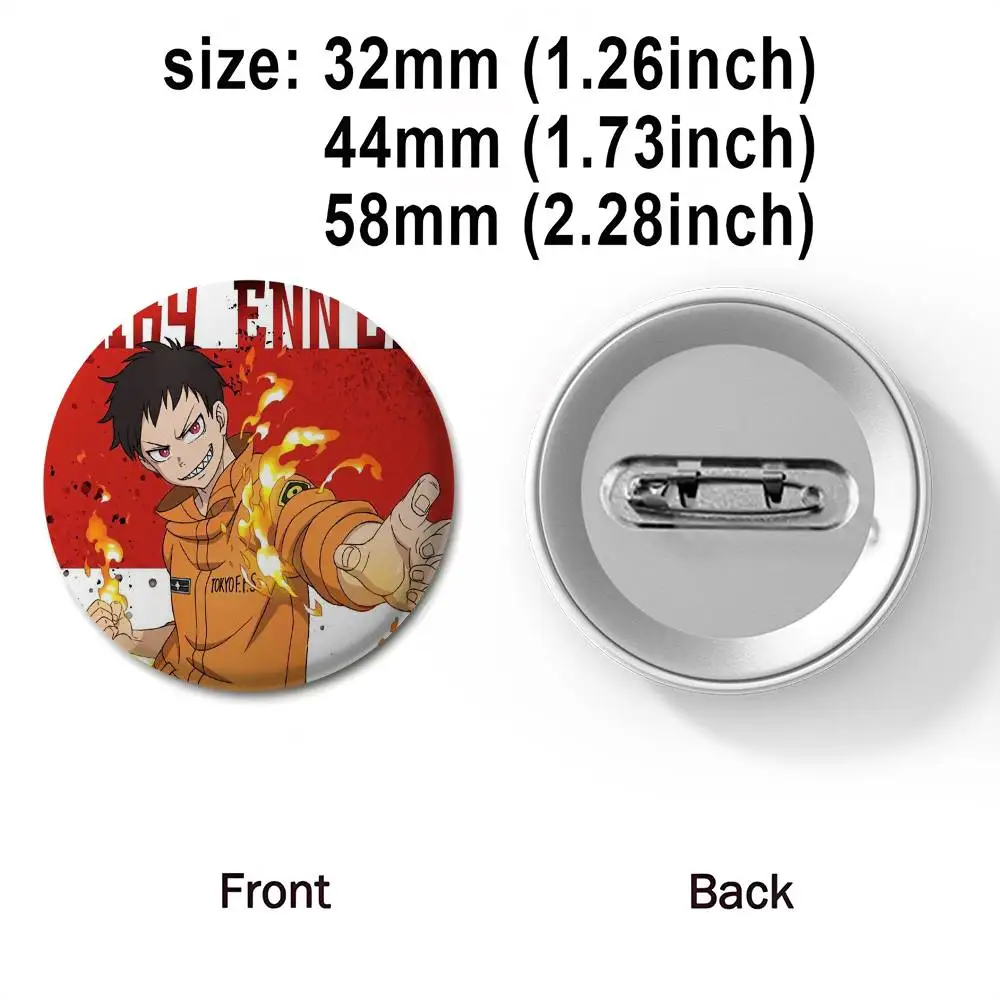 النار F-ForceS كول أنيمي شارات الموضة شارة رائعة مستديرة دبابيس الإبداعية للملابس قبعة ظهره هدية اكسسوارات #5