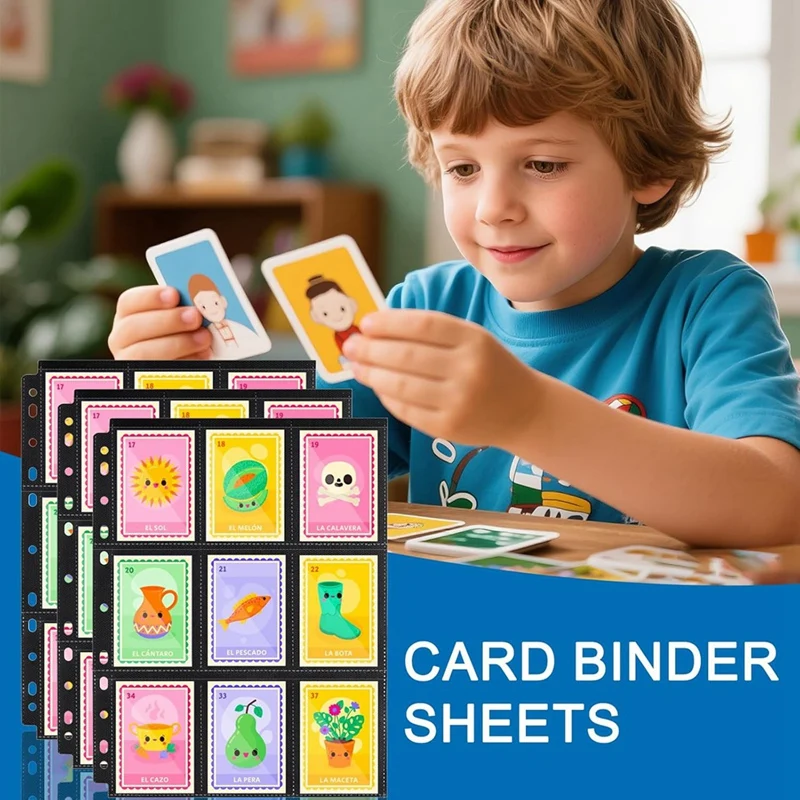 

Рукава для коллекционных карточек с 1800 карманами, 100 упаковок, двухсторонние защитные пленки с 9 карманами, черные рукава для карточек, листы для переплета, 11 колец-SPMI