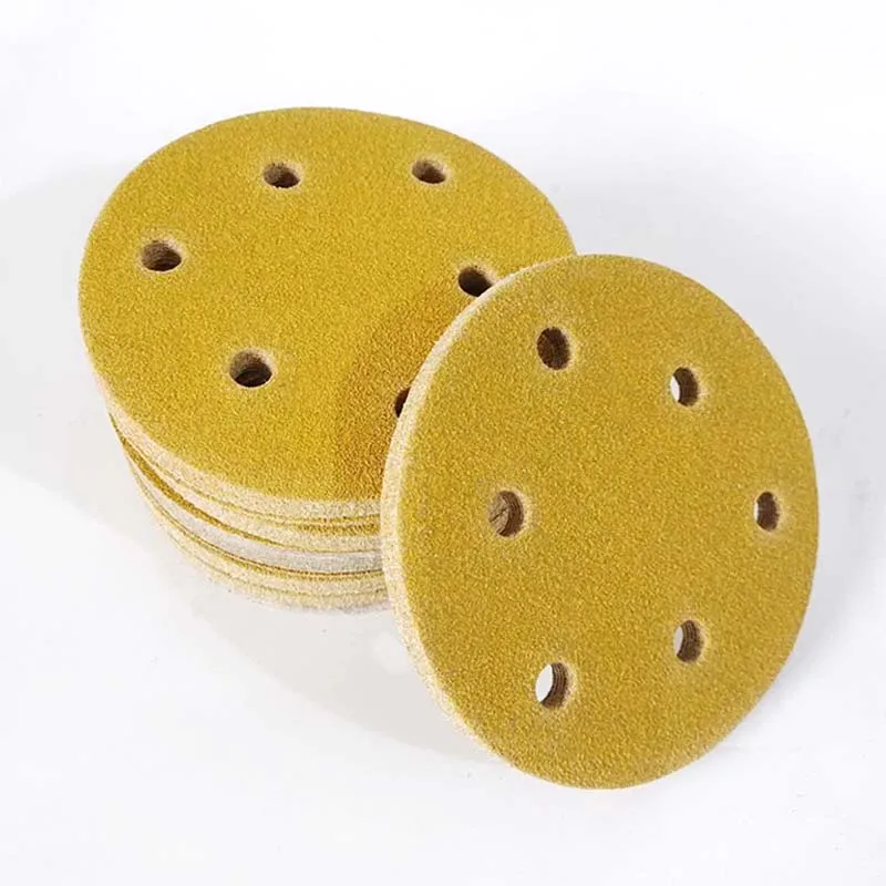 Dry Grinding Disc Sanding disc 5In 6Hole Flocking Sandpaper Self-adhesive Round Sand Paper Polished Sandpaper  sand 80-600 girt