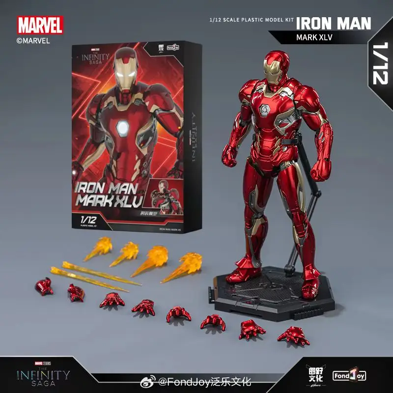 15,5 CM Fondjoy Oryginalny MK45 Iron Man 1/12 Mark45 Avengers: Age of Ultron Vibranium Figurka Akcji do Składania Kolekcjonerska Zabawka Prezent
