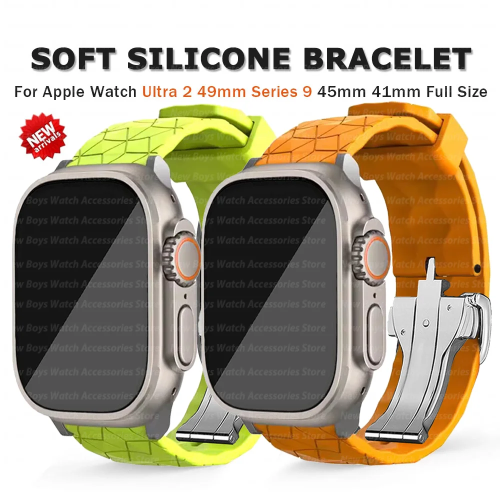 

Football Pattern Strap for Apple Watch Ultra 2 49mm Series 9 45mm 41mm Deployment Buckle Sports Band for Iwatch 2 3 4 5 6 Se 7 8