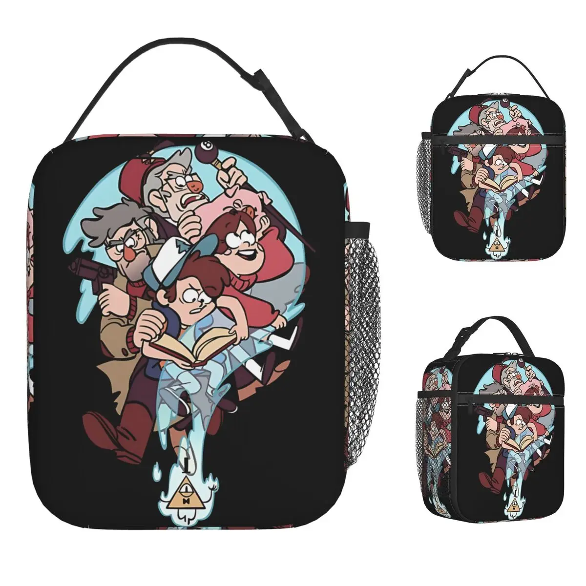 

Сумка для обеда G-Gravitys Falls для детей, ланч-бокс с принтом, повседневная сумка-холодильник для пикника на открытом воздухе, удобная водонепроницаемая сумка-тоут для еды