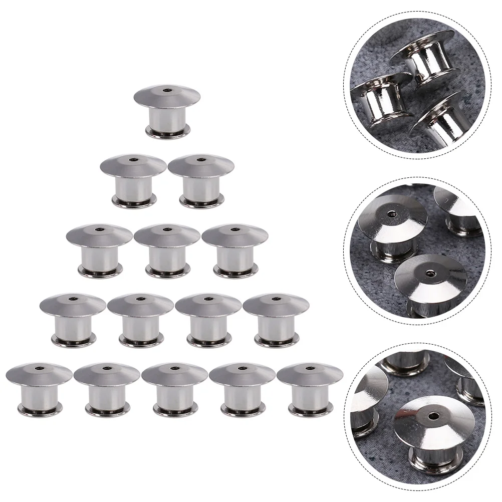 15 Pcs Flat Head Buckle Cap Locking Pin Backs Retainer for Hats Alloy Keepers Bag Clasp Professional