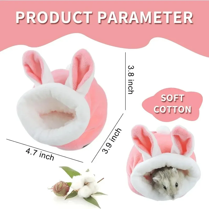 Cute Hamster Nest Bed Windproof Hamster Cotton Nest Shelter Rabbit Warm House Nest  Hamster House Glider Guinea Pigs Bunny Bed