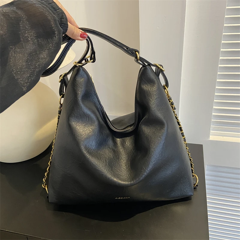 Designer Chains Leather Women's Tote Bag High Quality Shoulder Crossbody Bags For Women 2023 Luxury Ladies Handbag Messenger Sac