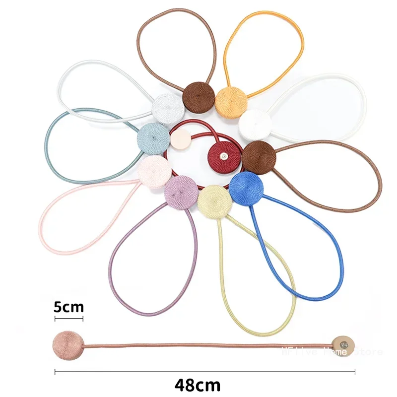 1Pc Macaron Color Curtain Tieback Magnet Curtains Accessories Magnetic Curtain Holder Buckles Rope Curtain Cilp Strap