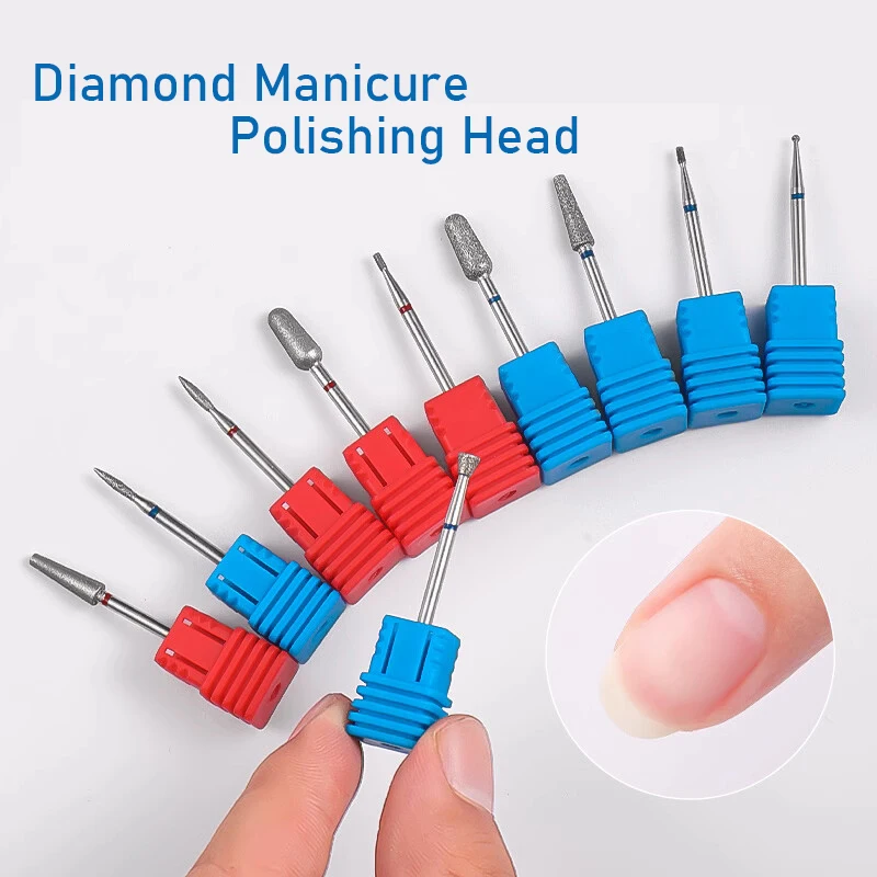 

Hot! 2PCS Silver Nail Drill Bit Medical Diamond Electric Manicure Cutters Cuticle Clean Nail Drill Accessories Care Tools