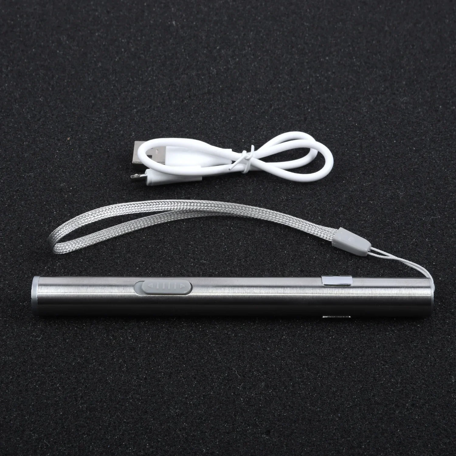 Camping Flashlight LED Rechargeable Silver Stainless Steel USB 13*1.3*1.3 cm Pen Pencil Pocket Portable Useful