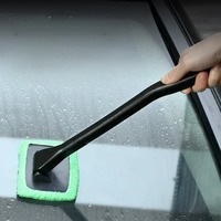 Car Windshield Cleaner Defogger Scrubber with Squeegee Glass Cleaning Tool for Auto Window Wash Brush