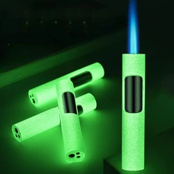 Portable Luminous Torch Lighter Gas Jet Windproof Cigarette Cigar Lighter Refill Butane Pen Spray Gun Metal Lighter Man Gift New