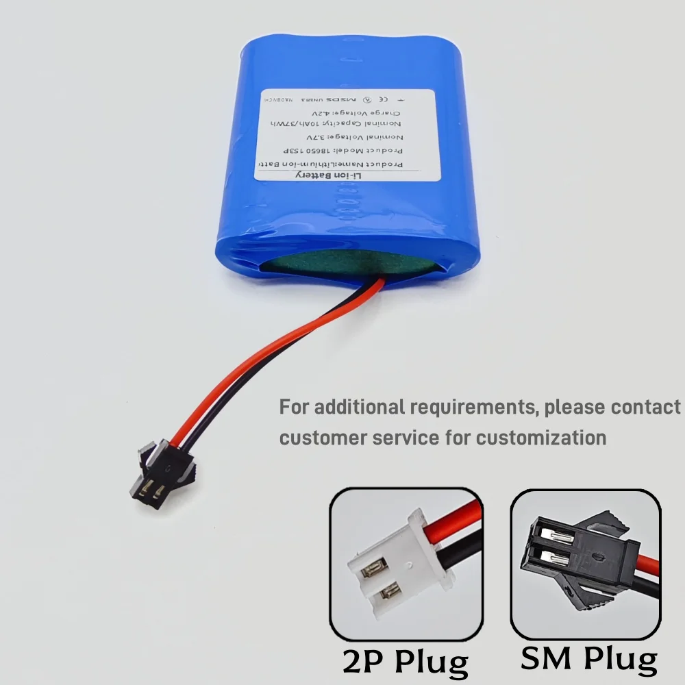 1S3P بطارية ليثيوم 3.7 فولت 10Ah 18650 مع XH2.54-2P SM التوصيل 4.2 فولت بطارية قابلة للشحن لصيد الأسماك مصباح ليد سمّاعات بلوتوث #6