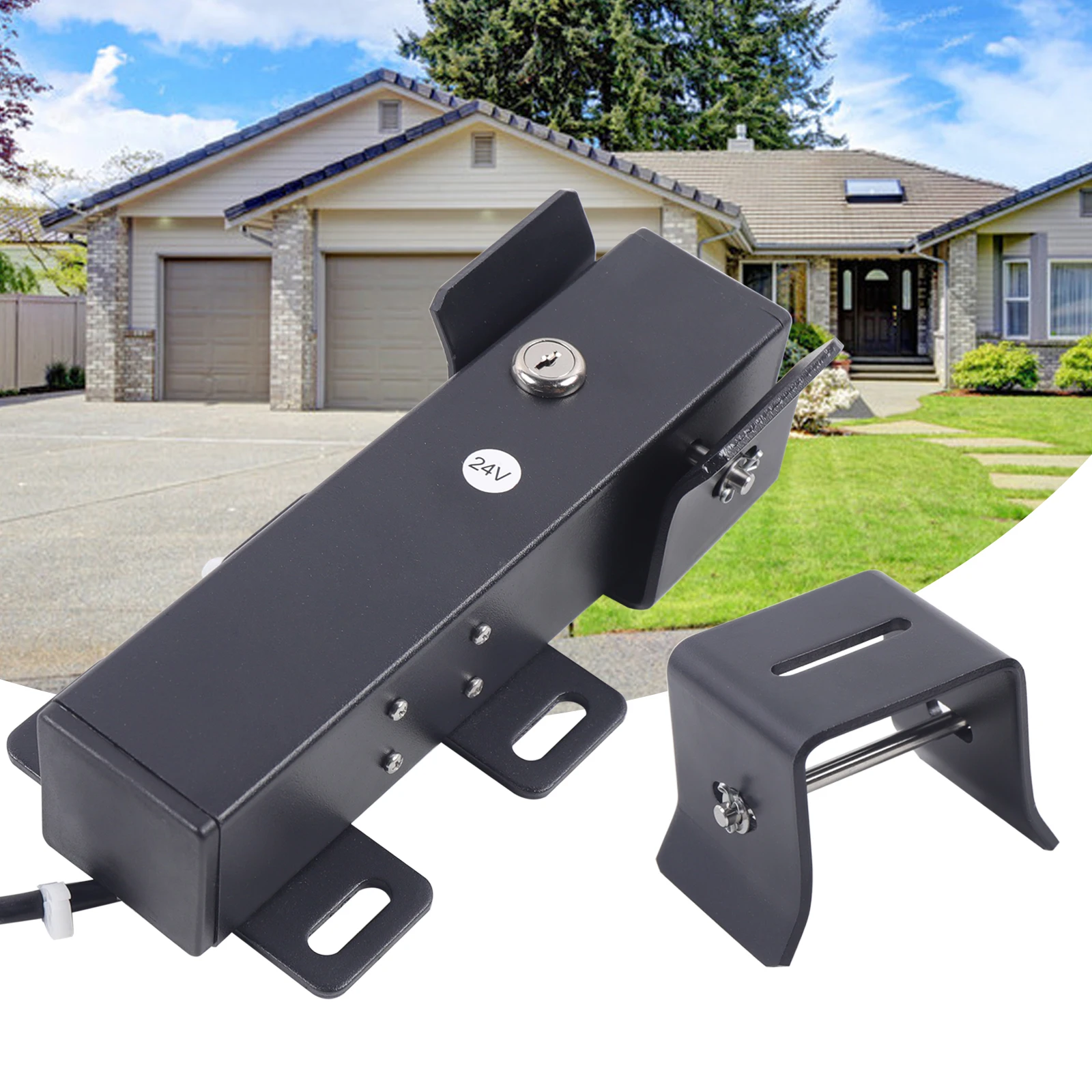 24V Electric Double &r Single Sliding Door Lock Automatic Gate Latch Locks Rotary Control By Gate Opener