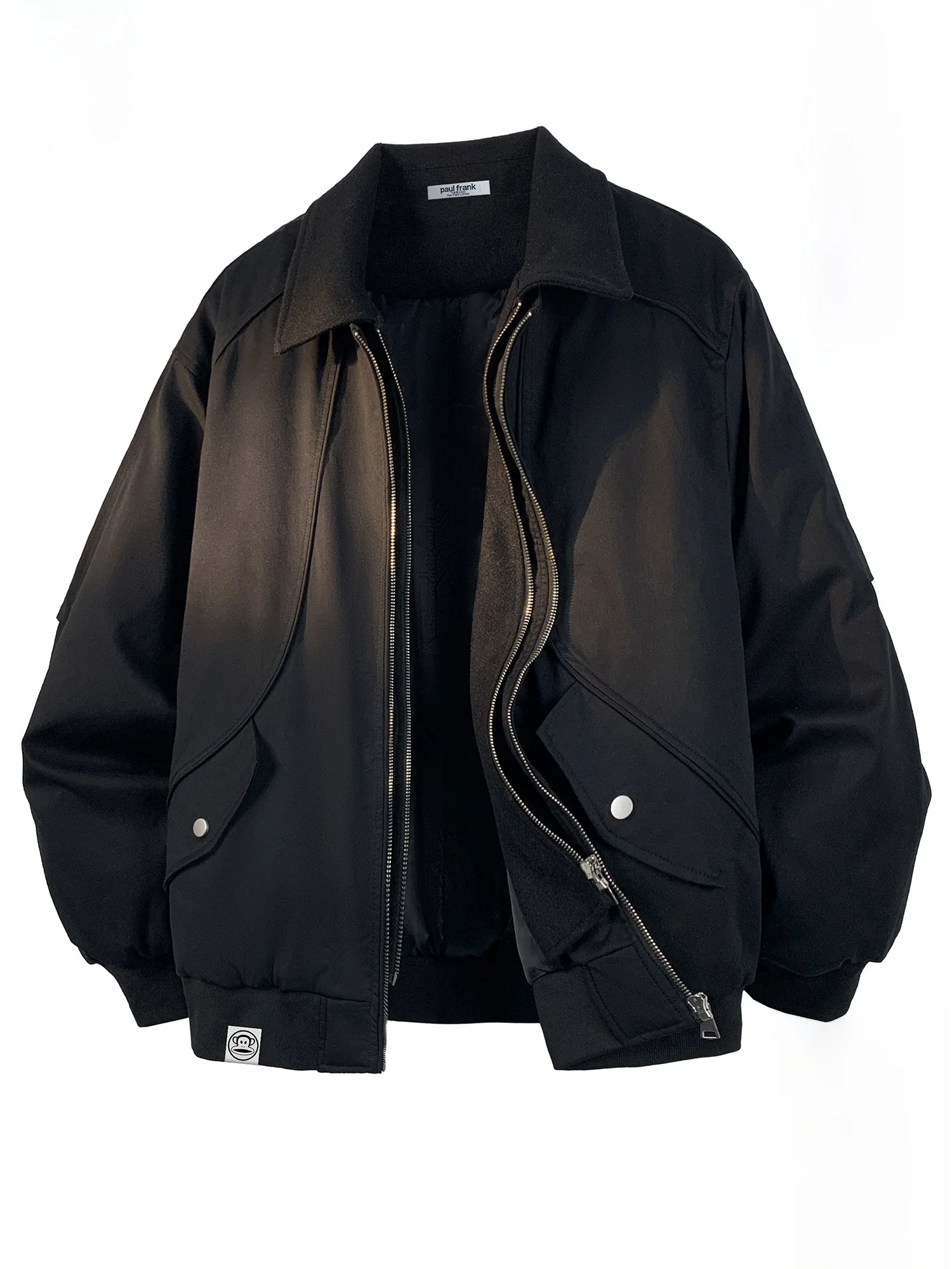 

Зимняя теплая хлопковая куртка PaulFrank с защитой от холода, мужское пальто с двойной молнией и принтом обезьяны, утепленное пальто из полиэфирного волокна с длинными рукавами