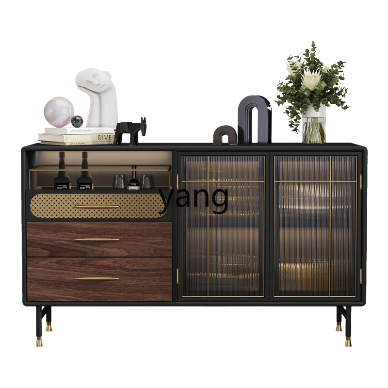 

LMM Italian light luxury dining side cabinet modern simple restaurant high-end glass wine cabinet