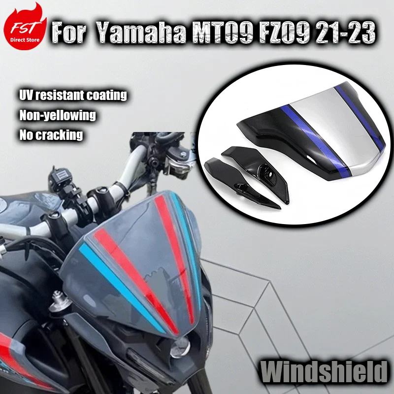 

For Yamaha MT09 FZ09 modified windshield front windshield fairing windshield 21-23