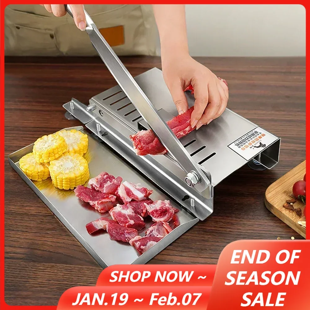 Home Kitchen Manual Frozen Meat Slicer Bone Cutting Tool Stainless Steel Minced Lamb Bone Meat Cutter Chicken Duck Fish Cutting