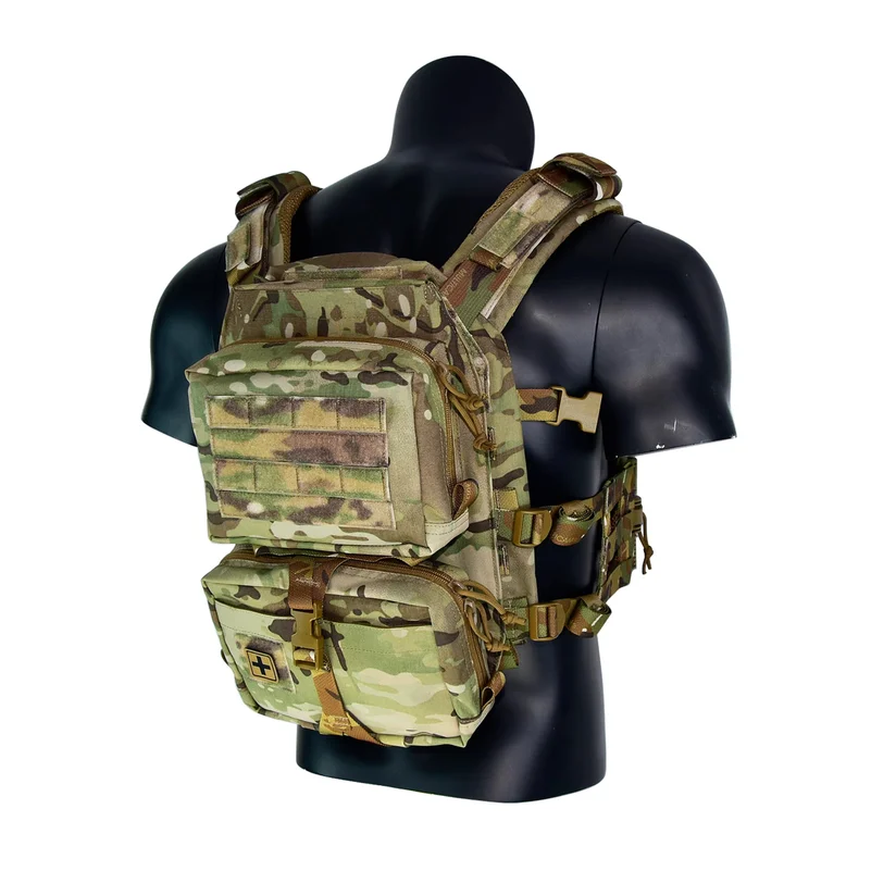 Tactical Vest Backboard Bag for Plate Carrier Quick Release Molle Detachable General Purpose Pouch Airsoft Huting Accessory