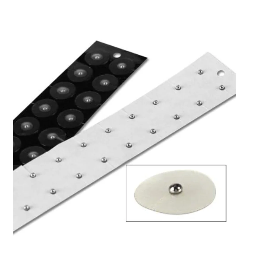 

Therapy Point Sticker 24K Gold Ear Seeds Silver Ear Seeds for Ear Acupuncture with Clear Tape on Eco-frindly Paper Sheet