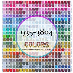 2000pcs Diamond Painting Square Round 935-3804 Colors Drills Rhinestone Beads Stone Gem Backup Cross Stitch Accessory Wholesale