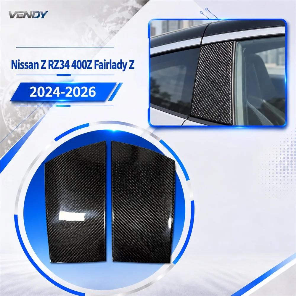 Real Carbon Fiber For Nissan Z RZ34 400Z Fairlady Z 2024-2026 B-Pillar Decorative Panel Sticker Cover Modified Parts Accessories