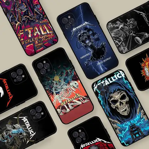 M-Metallica Band Phone Case For IPhone 17 16 15 14 13 12 11 Pro Max Plus Mini Soft Black Cover