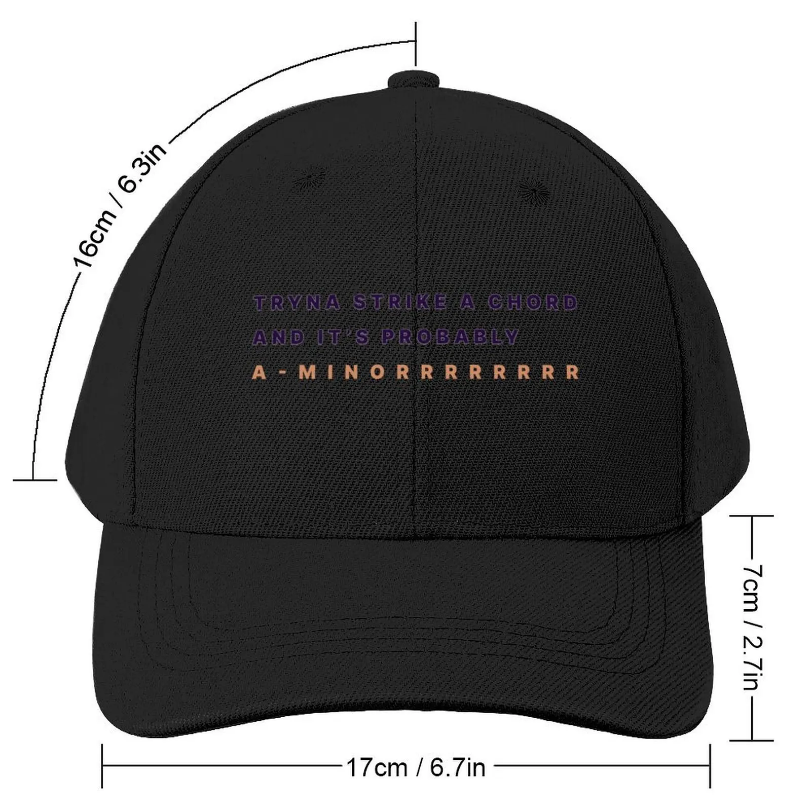 Tryna Strike a Chord but it's probably A-minor Artistic Modern Text (Kendrick Lamar Inspired Design Graphic) Baseball Cap