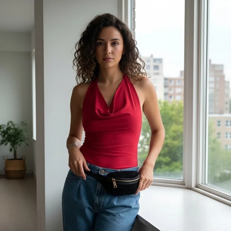 

Y2k Summer Sexy Backless Solid Color Slim Fit Women's Casual T-shirt Street Style Fashion Spicy Girl Sleeveless Jumpsuit New