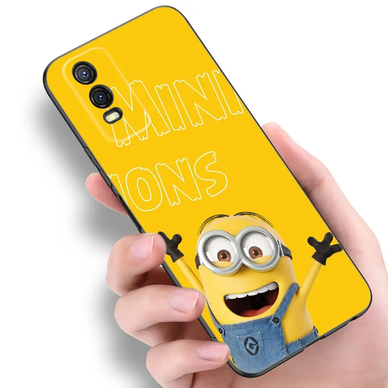 Cartoon Cute-M-Miniones Black Phone Case For VIVO V27 V29 V30 Pro Y02 Y15 Y17 Y33 Y76 S Y27 Y55 Y78 5G Y16 Y21 Y22 Y35 Y36