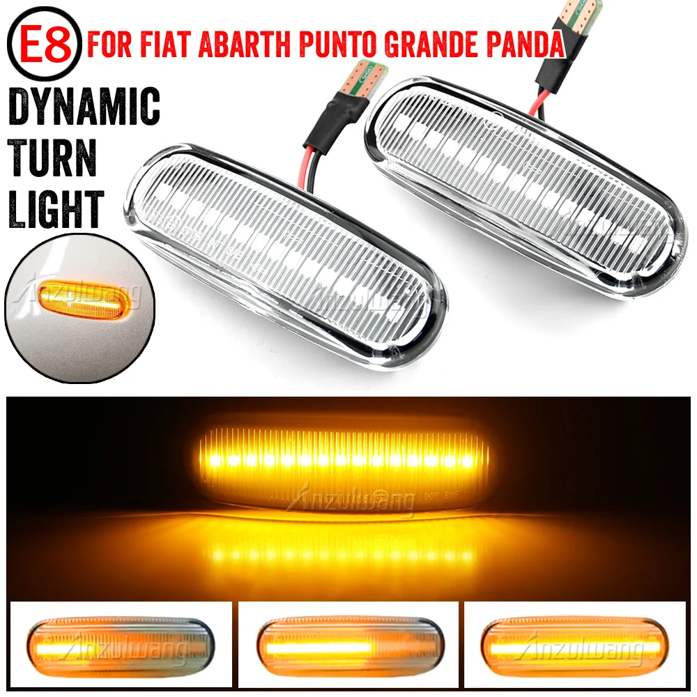 

2Pcs For Fiat Panda 169 Grande Punto Inkl. Evo Doblo Fiorino Linea Idea Dynamic LED Side Marker Light Repeater Lamp