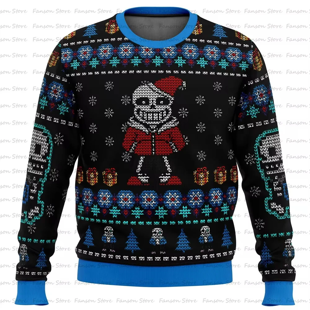 Undertale Sans Ugly Christmas Sweater dibujos animados Anime mujeres hombres pulóver Tops 2025 moda pareja Sudadera con capucha