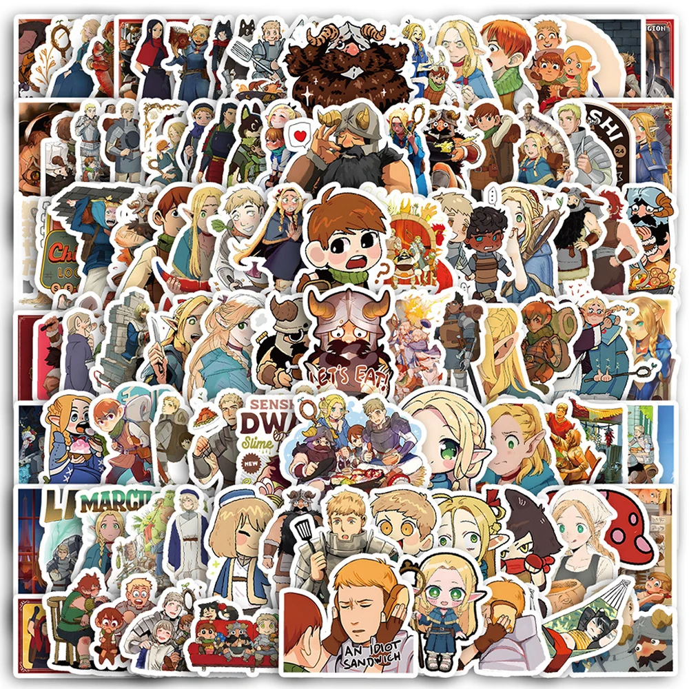 10/30/50/100pcs Delicious in Dungeon Anime Stickers Cute Cartoon Graffiti Decal Phone Suitcase Skateboard Funny Kids Sticker Toy