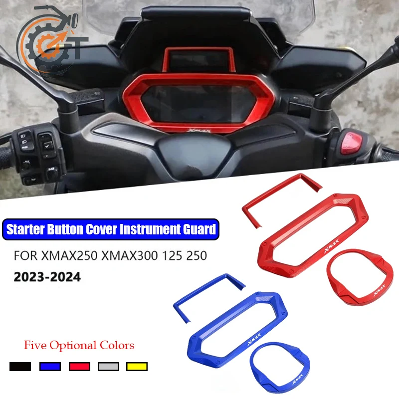 Motorcycle Starter Button Cover Instrument Guard Electric Door Lock Switch Fit For YAMAHA XMAX300 XMAX 300 125 250 2023 2024