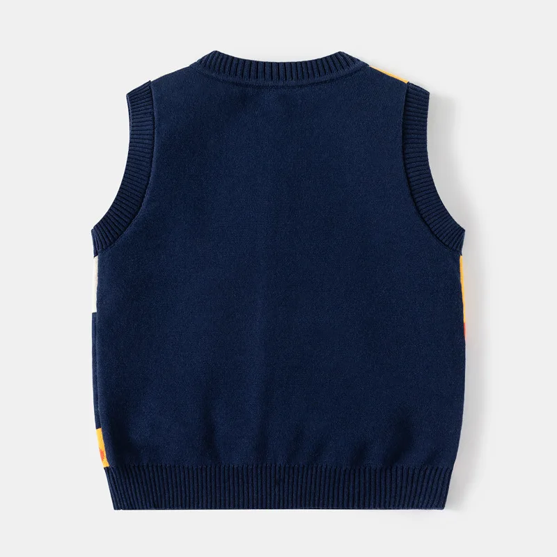 Kid Spring Autumn Boy Sweater Rocket Giraffe Cardigan Stitch Kid Clothing Sleeveless Buttons Baby Costume 2-6Y Children Sweater
