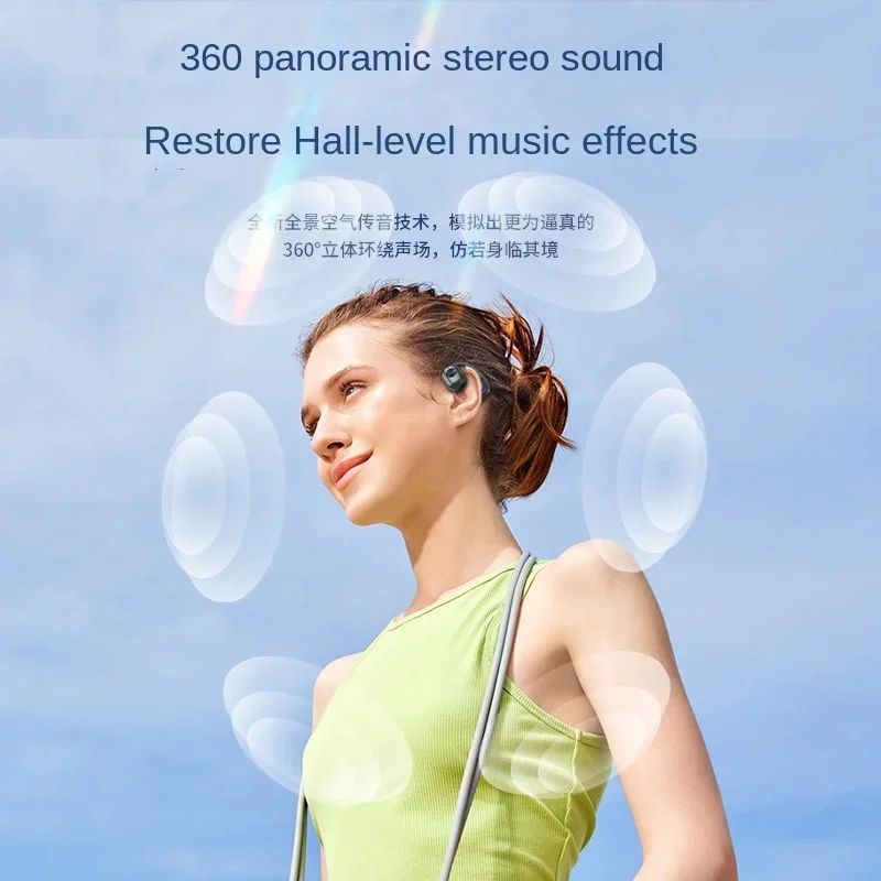 Hanging ear wireless bluetooth headset air bone conduction open non-ear sports running special 2024 new noise reduction