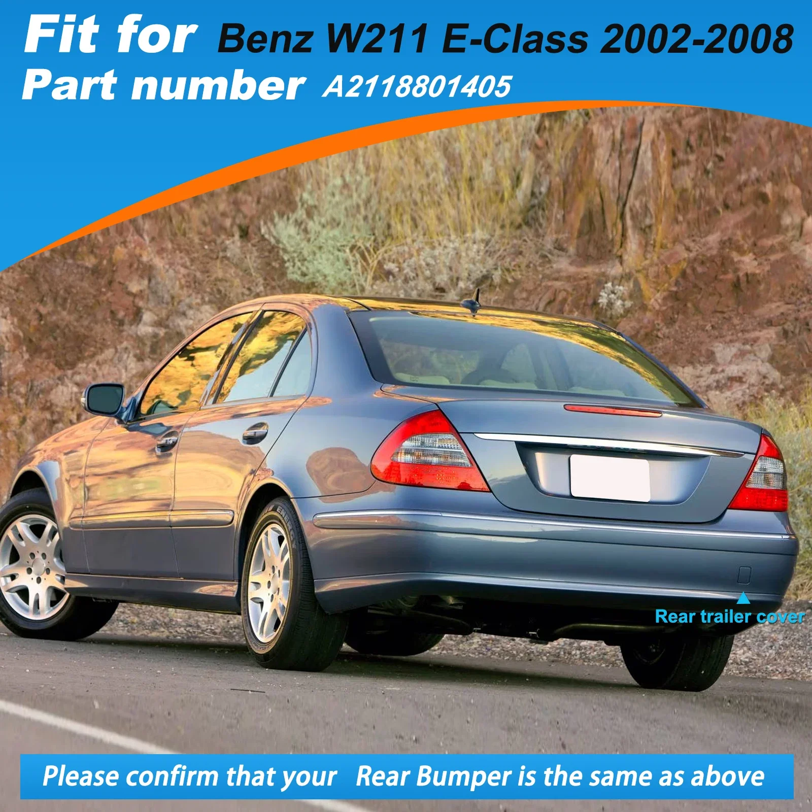 Paraurti posteriore Gancio di Traino Tappo di Copertura Traino Occhio Per Benz W211 Classe E Accessori 2002 2003 2004 2005 2006 2007 2008 A2118801405