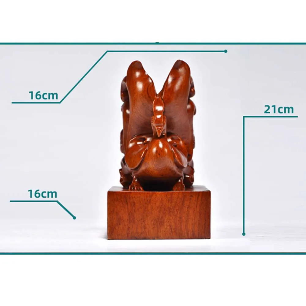 Cutomize Phoenix Stamps Natural Solid Wood Jade Seals Chinese Traditional Wooden Chop For Calligraphy Stamps