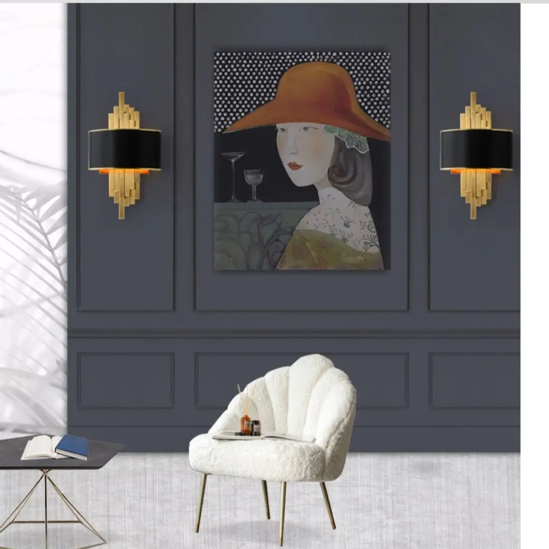 Luxury luxury sofa background wall lamp, bedroom bedside and balcony decorative lamp, artistic shaped lamp