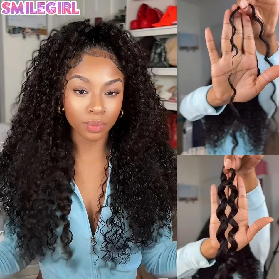 Burmese Curly Human Crochet Hair For Black Women 1 Bundles Knotless Pre-Separated Feather Wavy Invisible Feather Crochet Extensions Natural Color