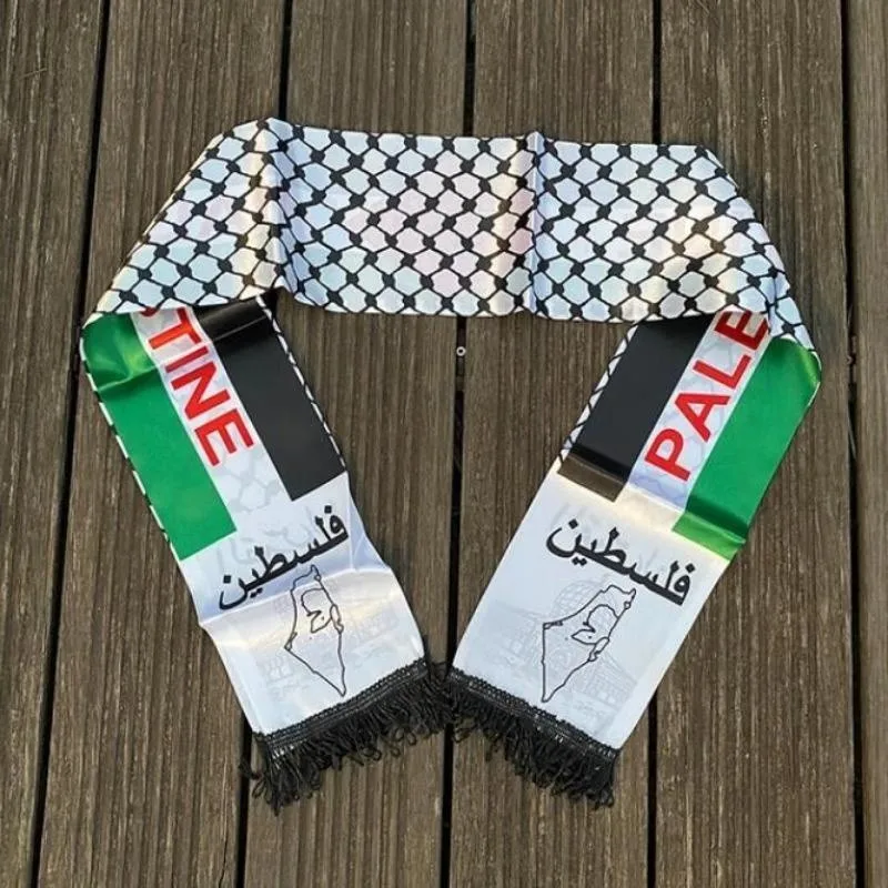 Selendang Palestina Warna-warni, Selendang Bendera Palestina untuk Dekorasi Pernikahan, Ukuran 14cm*130cm