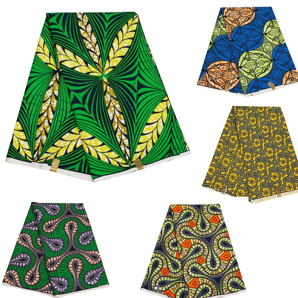 

2024 Africain Ankara Batik Wax Fabric Fashion Printed Sewing Dress Tissu Handmake DIY Patchwork 100% Polyester Quality