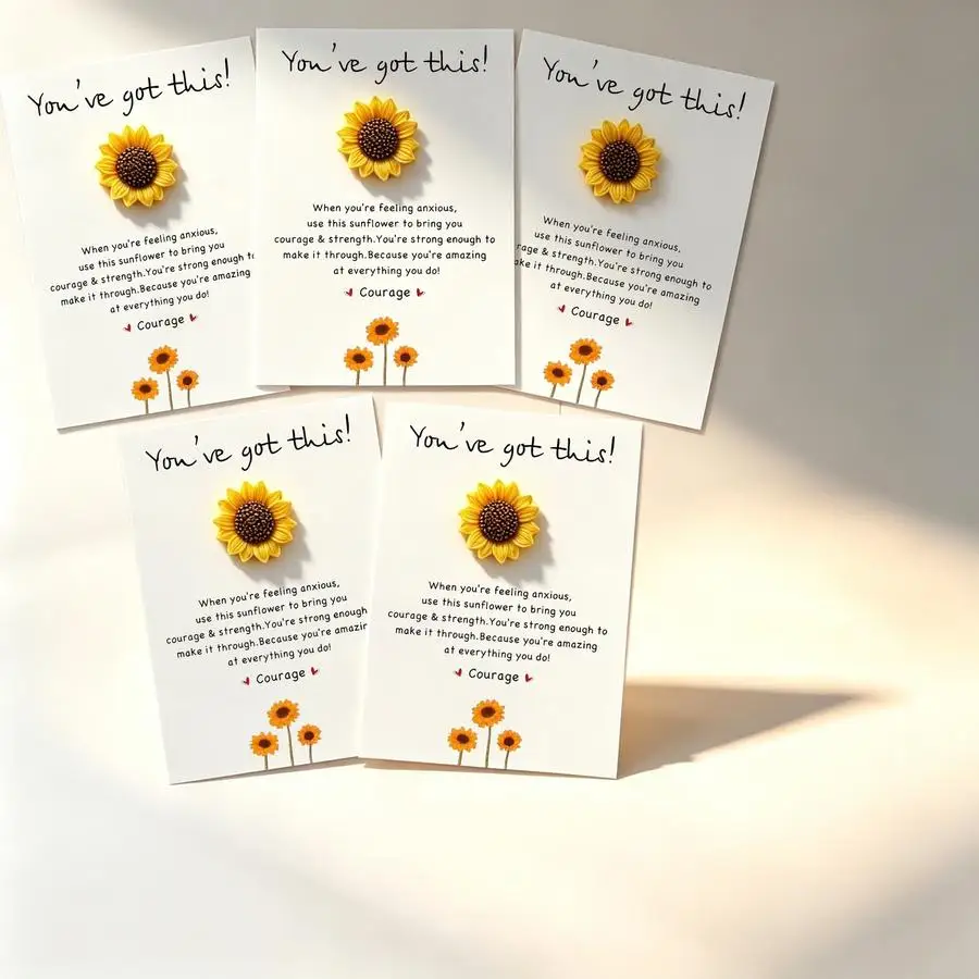 1/5/10/20/50/100pcs You've Got This Sunflower Pocket Hug Card Emotional Support Encouragement Token, Inspirational Positive Affi