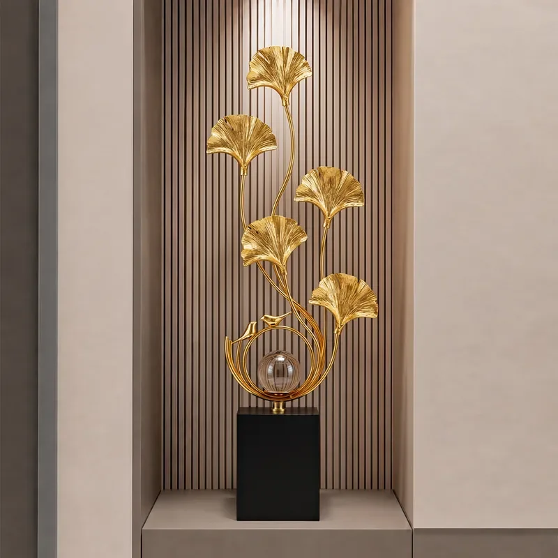 Ginkgo Biloba Porch Decor Light Luxury High End Living Room TV Cabinet Niche Housewarming Gift