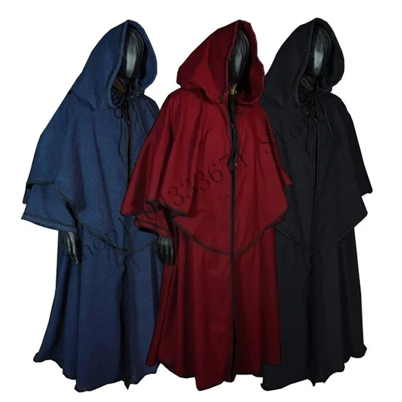 Monks Grim Reaper Witch Wizard Cosplay Anime Halloween Costume For Women Steampunk Medieval Dress Renaissance Robe Clothes C CMM