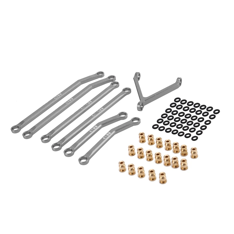 CNC Aluminum High Clearance Chassis Links Rod For 1/24 RC Crawler Car Axial SCX24 AXI90081 Deadbolt Upgrade Parts